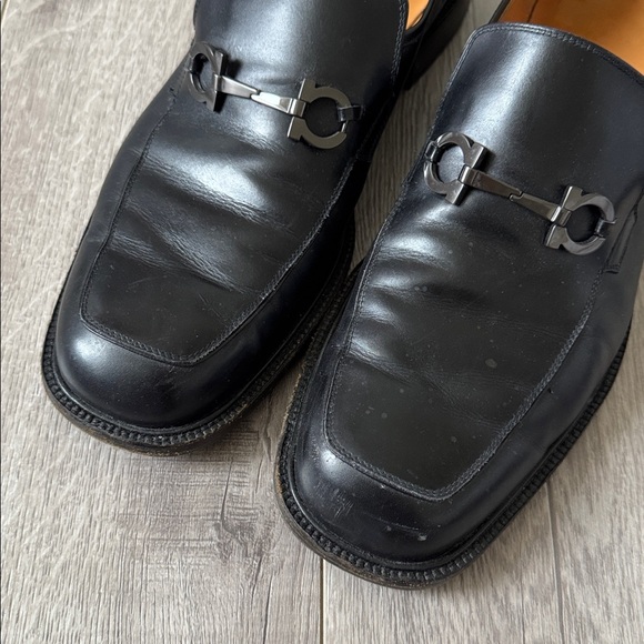Salvatore Ferragamo Studio Gancini Bit Collection Black Loafers Men’s 13 D - Picture 4 of 9